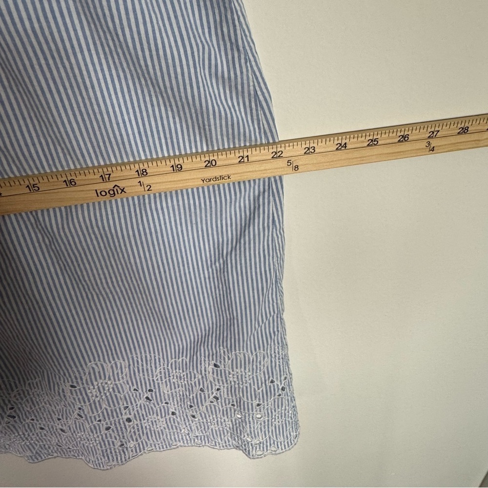 Soma 100% Cotton Embroidered Sleep Dress Striped Size M Cottage Core Floral - Picture 9 of 9